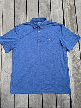 Vineyard Vines Men's Heather Blue Performance Polo - XL